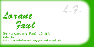 lorant faul business card