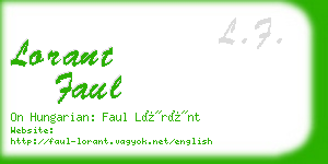 lorant faul business card